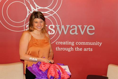 2018-05 ArtsWave Rewards Prize winner Fernanda Silva with Basket 1 2018-05 ArtsWave Rewards Prize winner Fernanda Silva with Basket 1